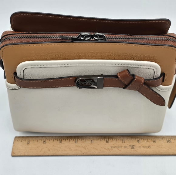 Coach 1941 Glovetanned Leather Tate Carryall In Colorblock - Picture 15 of 16